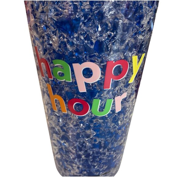 True Living 18oz Blue Freeze Tumbler Happy Hour - Picture 3 of 5